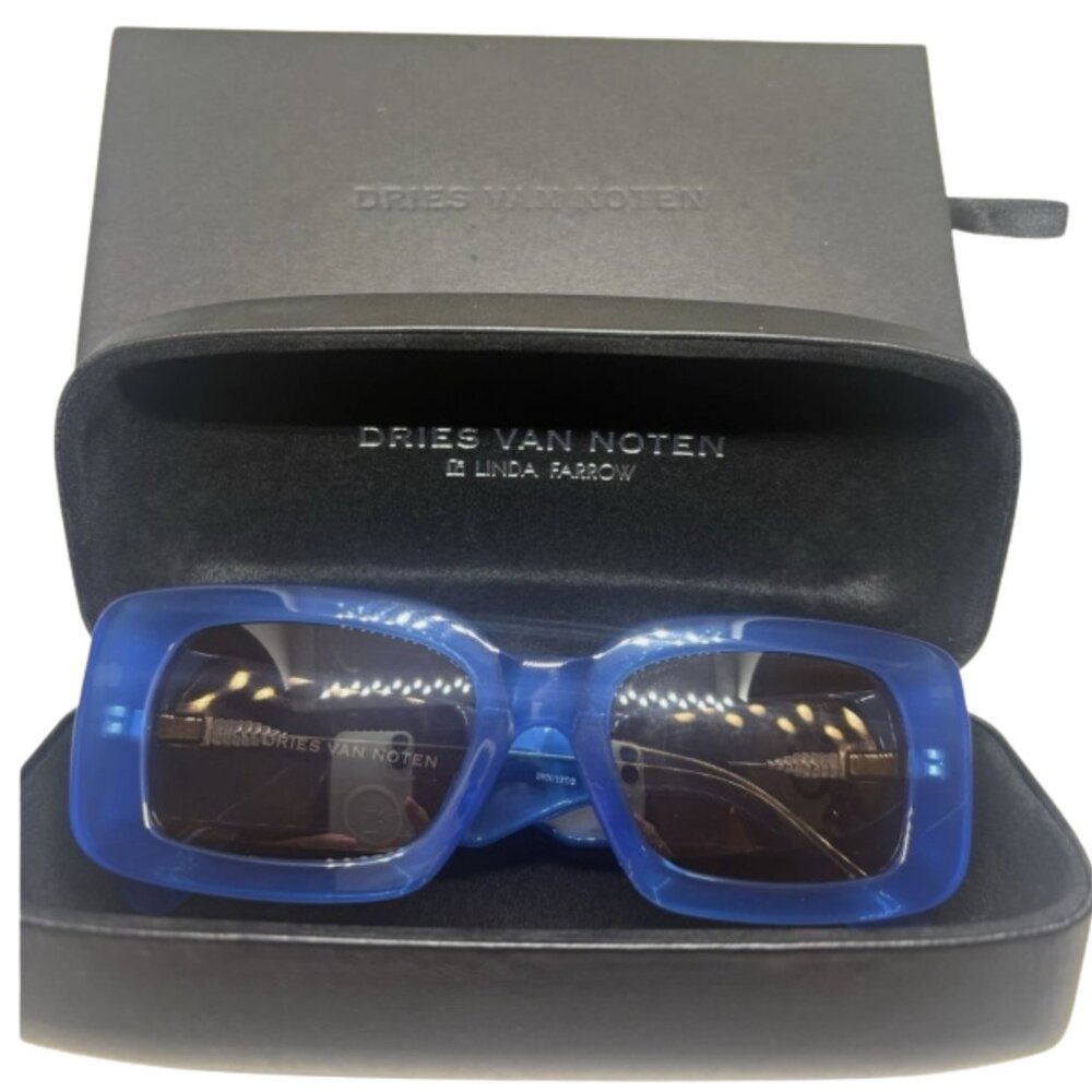 New Dries Van Noten Blue  Sunglasses X Linda Farrow Japan - Picture 3 of 6
